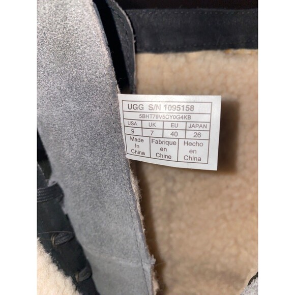 Ugg Australia Brystl Tall Boot Black Lace Up Tall Waterproof Leather 1095158 US9 - Picture 8 of 15